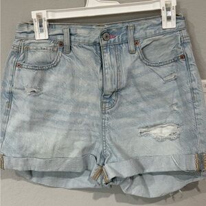American Eagle Outfitters Light Blue Distressed Denim Shorts